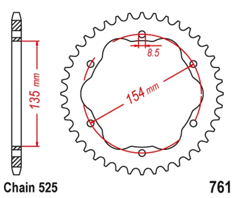 LOPOR 525 задняя звездочка мотоцикла для Ducati/1098/1098R/1098S/1099 Steetfighter 1198/1198R/1198S/1199/1299 Panigale/S