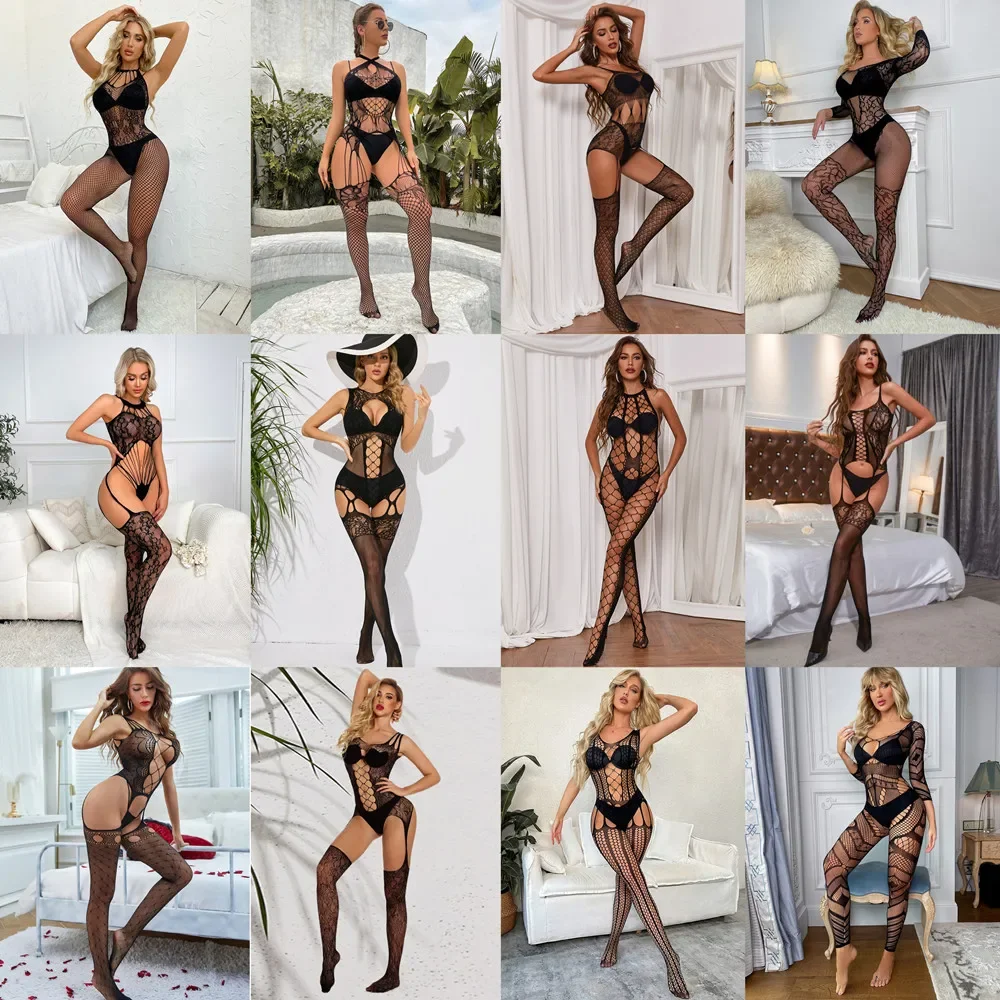 Сексуальное нижнее белье для женщин эротические чулки всего тела костюмы
