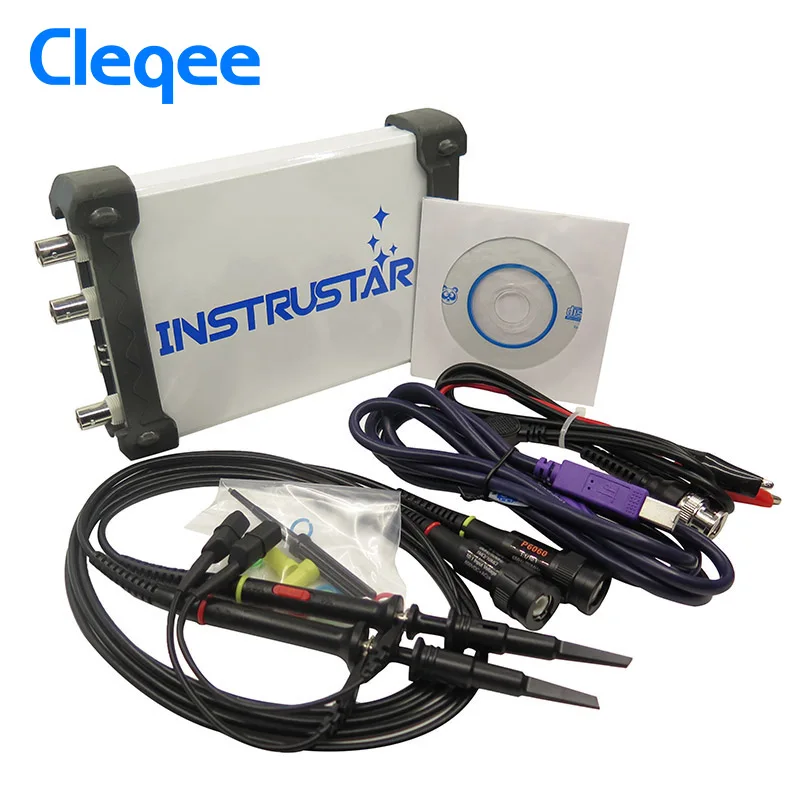 

Cleqee-2 ISDS2062B 20MHz Bandwidth 60MSa/s ADC FFT Analyzer DDS Signal 2 Channels Virtual PC USB Digital Oscilloscope