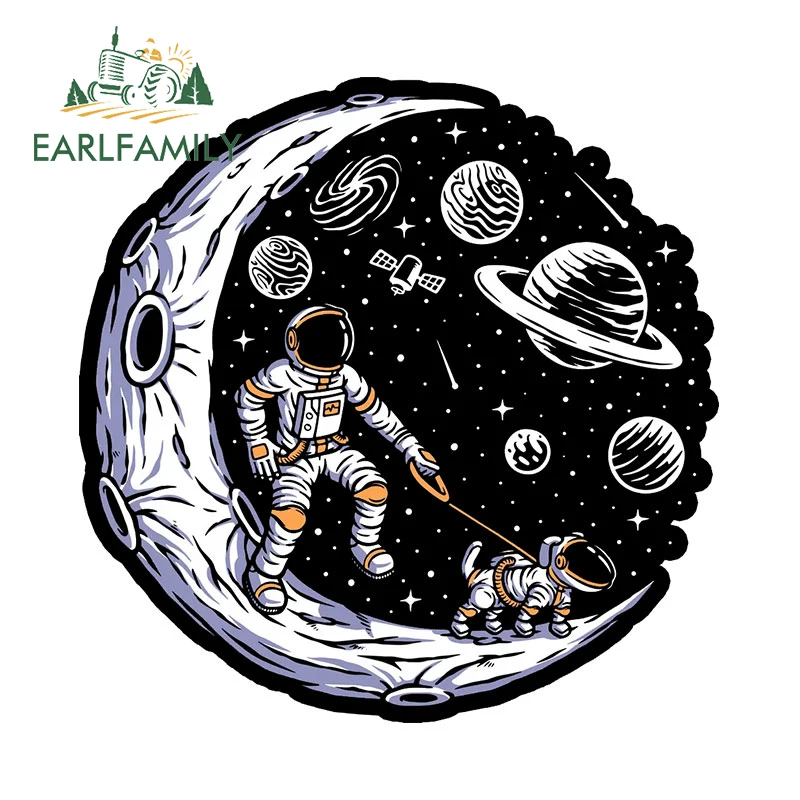 

EARLFAMILY 13 см x 12,9 см для астронавтов, фотоцикл, виниловые автомобильные аксессуары, наклейка на багажник, лобовое стекло, наклейка для ноутбука