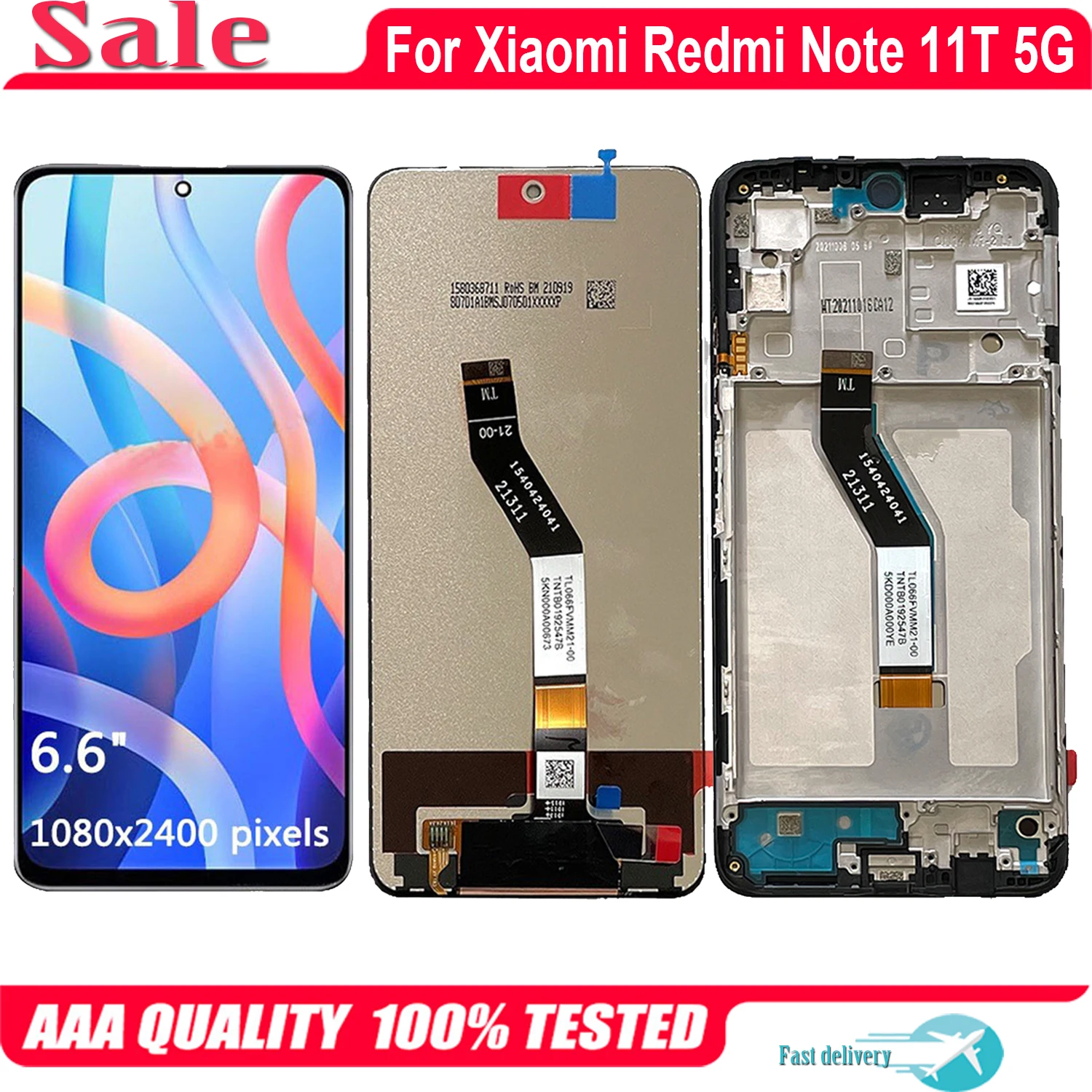 

Original For Xiaomi Redmi Note 11T 5G LCD Display Touch Screen Digitizer Assembly For Redmi Note11T 21091116AI LCD Replacement