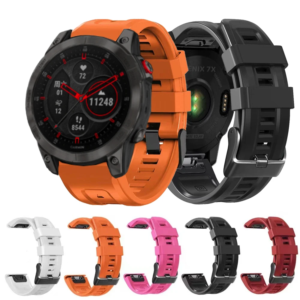 

For Garmin EPIX Bracelet Silicone 22mm Quick Fit Sport Strap For Garmin Fenix 7 6 5 Plus Approach S62 MARQ Instinct 2 Watch