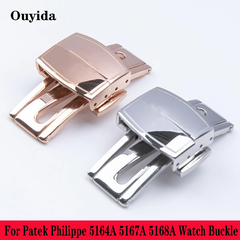 

Stainless Steel Watch Clasp For Patek Philippe Silicone 5164A 5167A 5168A Aquanaut Folding Watch Buckle 18mm Watch Strap Buckle