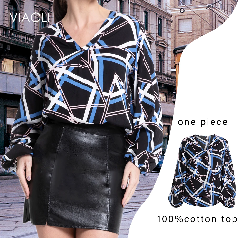 

Рубашка женская с V-образным вырезом, модный пикантный Топ с длинным рукавом в винтажном стиле, тонкая дышащая мягкая блузка, Повседневный п...