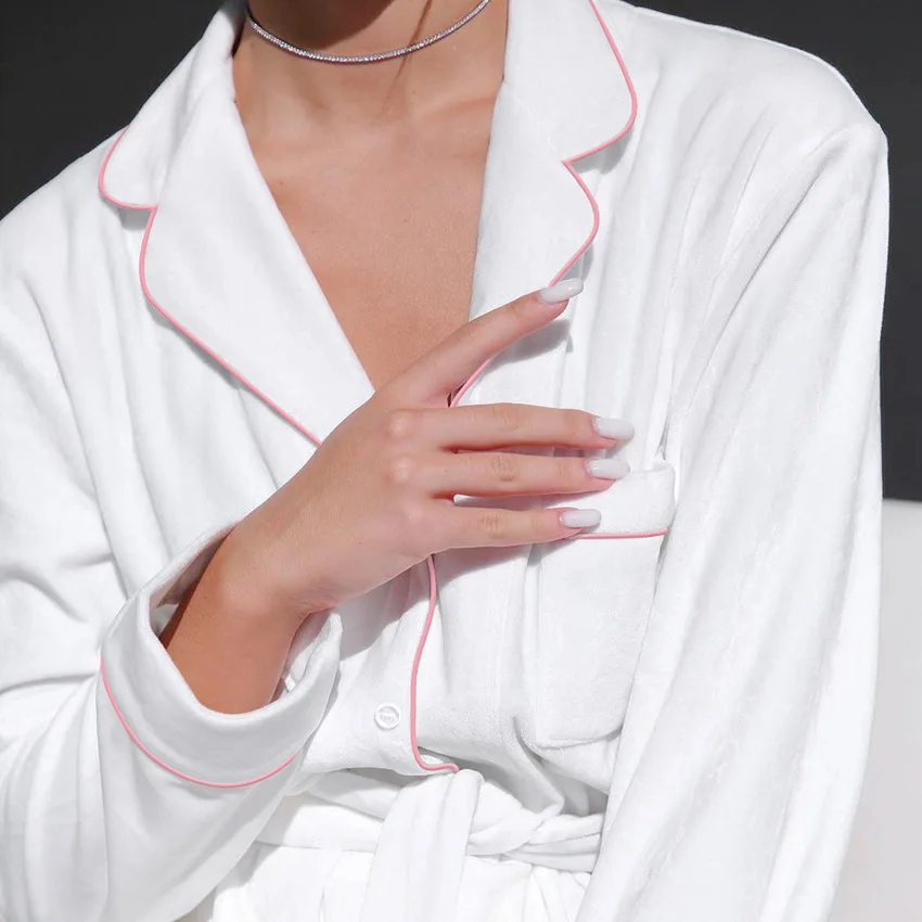 Luxury Velvet Pajamas Winter Warm Velvet Pajama Sets Women 2 Pieces Sets Soft Robe Sleepwear Home Wear Set