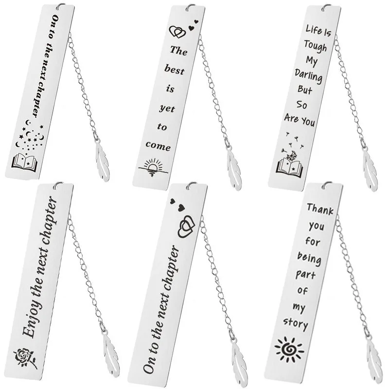 

Творческая надпись, металлическая Закладка для книг для чтения, отметки, подвеска в виде листа, милые канцелярские принадлежности, фотоальб...