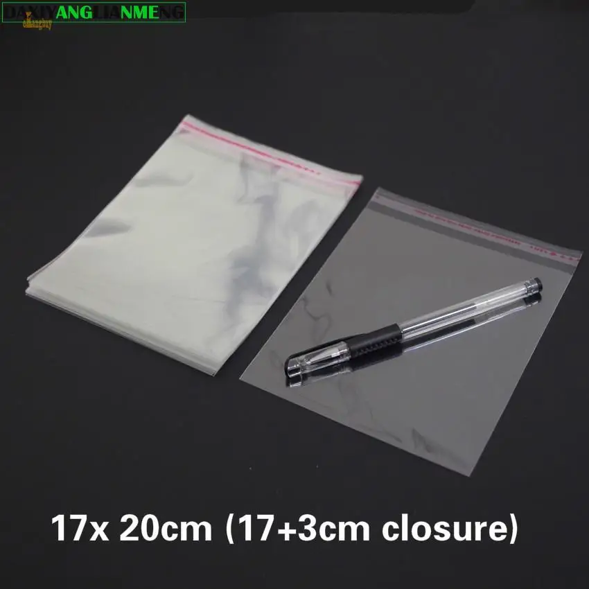 

200pcs/lot Resealable BOPP/Po/Cellophane Bag 17*17 cm+3cm Transparent OPP Self Adhesive Plastic Package Cosmetic Packing Bags
