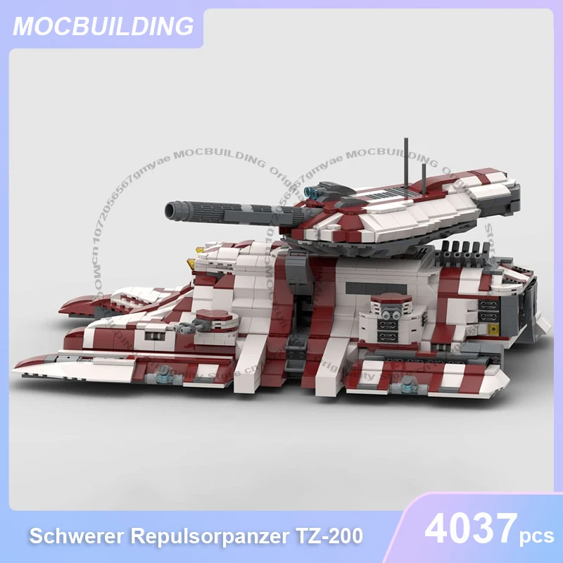 Фото Тяжелый репульсорный танк TZ-20, модель MOC, строительные блоки, кирпичики для самостоятельной сборки, космическая коллекция, креативные игрушки, подарки, 4037 деталей. №2