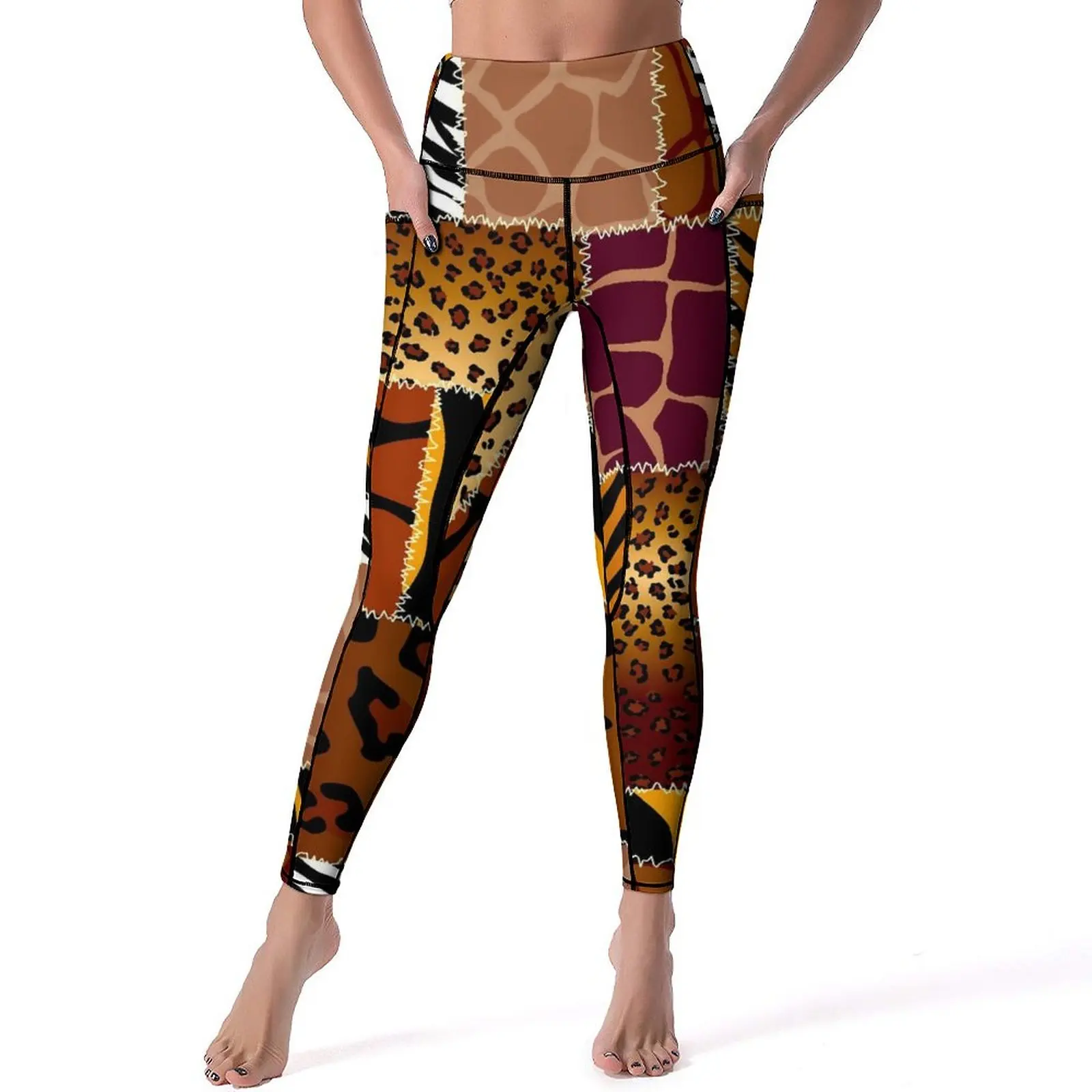 

Леггинсы в стиле ретро для занятий йогой, с принтом животных