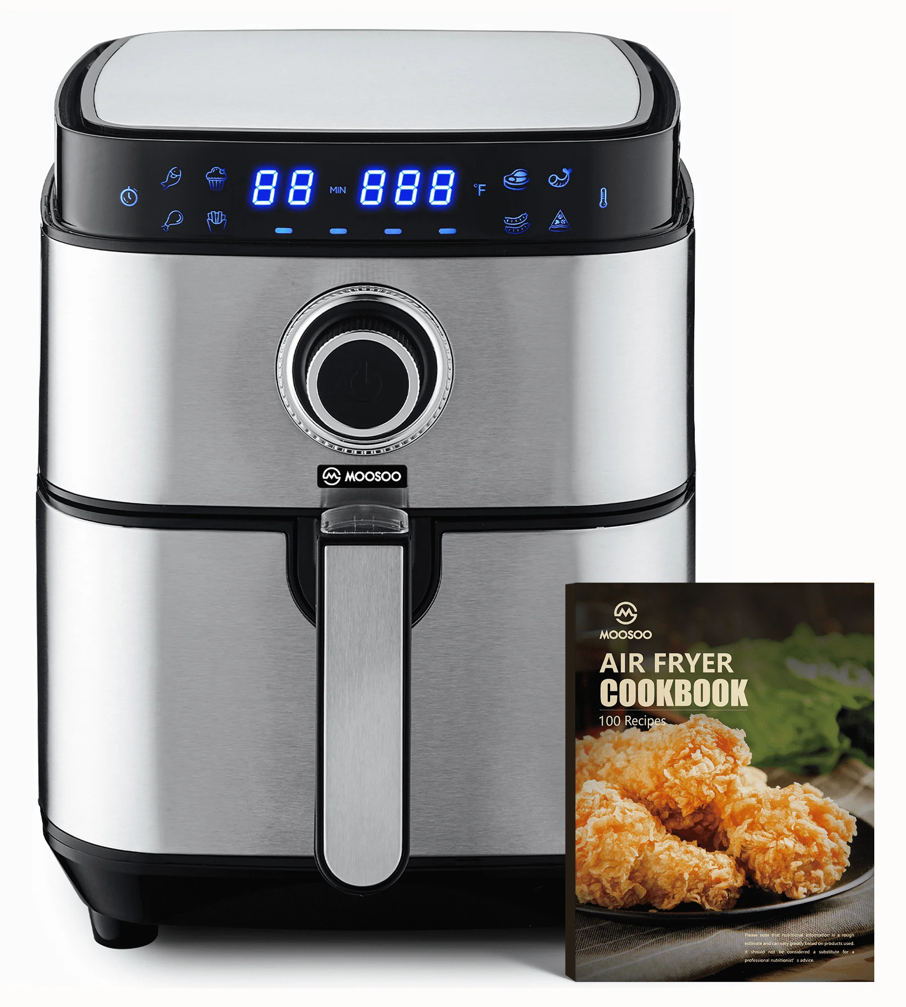 

5.2Qt Air Fryer, Touchscreen Control Panel, 8 Preset Modes, Air Fryer Cookbook