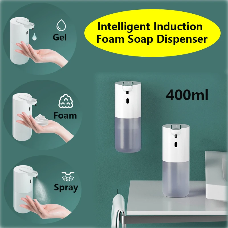 

New Automatic Foaming Soap Dispenser Touchless Wall Mount Sensor Induction 400ML/13.5OZ Hand Washer Machine for Bathroom Kitche