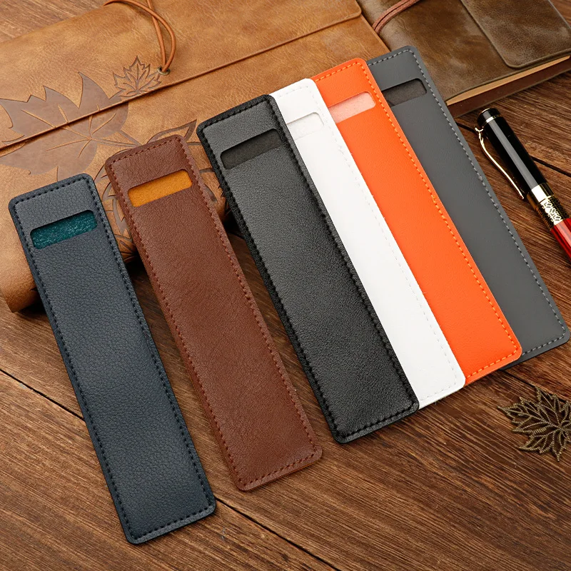 

Luxury PU Pencil Case Writing Materials Storage Bag Office School Stationery Kawaii Pen Protective Sleeve Office Supplies Pouch