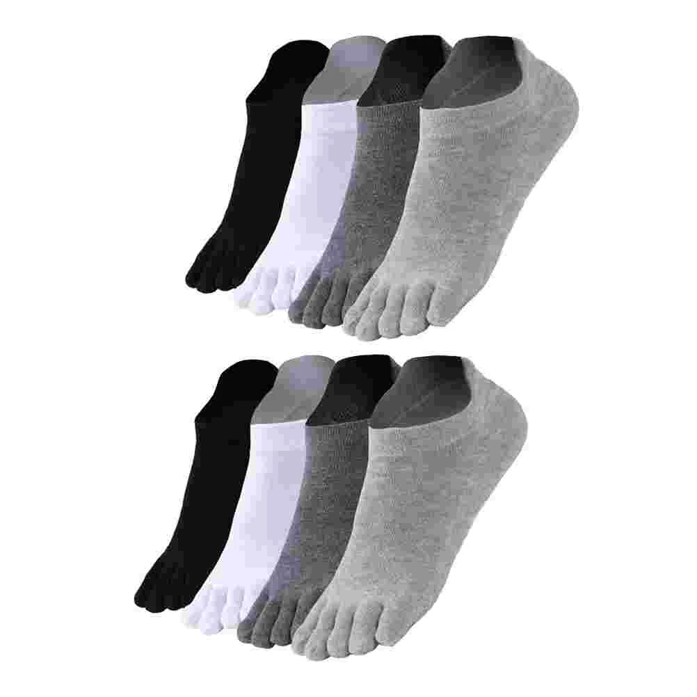 4Pairs Men Five-toed Short Socks Soft Cotton Socks Men Socks Simple Sock Breathable Toe Socks Five-toed Socks for Sport Gift Men