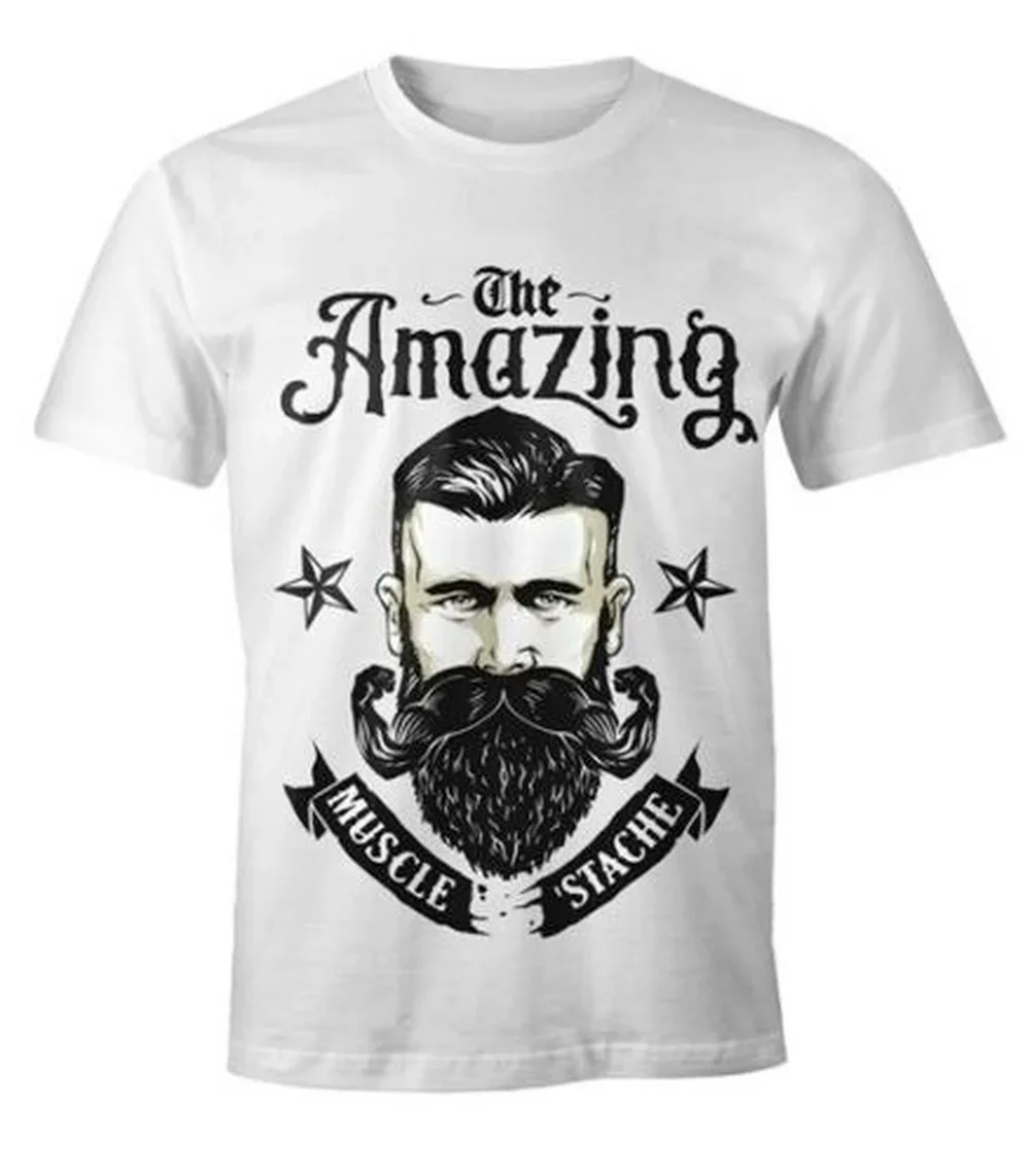 Футболка Herren - Борода The Amazing Muscle Moustache Bart Парикмахерская Барбье