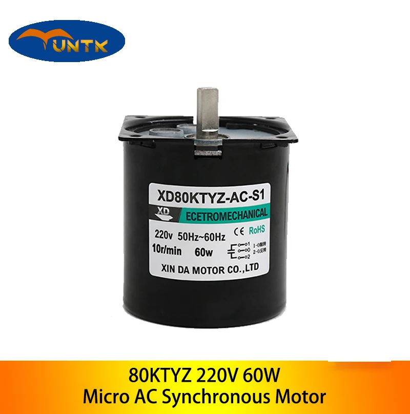 

80KTYZ 220V 60W AC Synchronous Micro Low-speed Forward and Reverse Gear Reducer Large Torque Small Motor