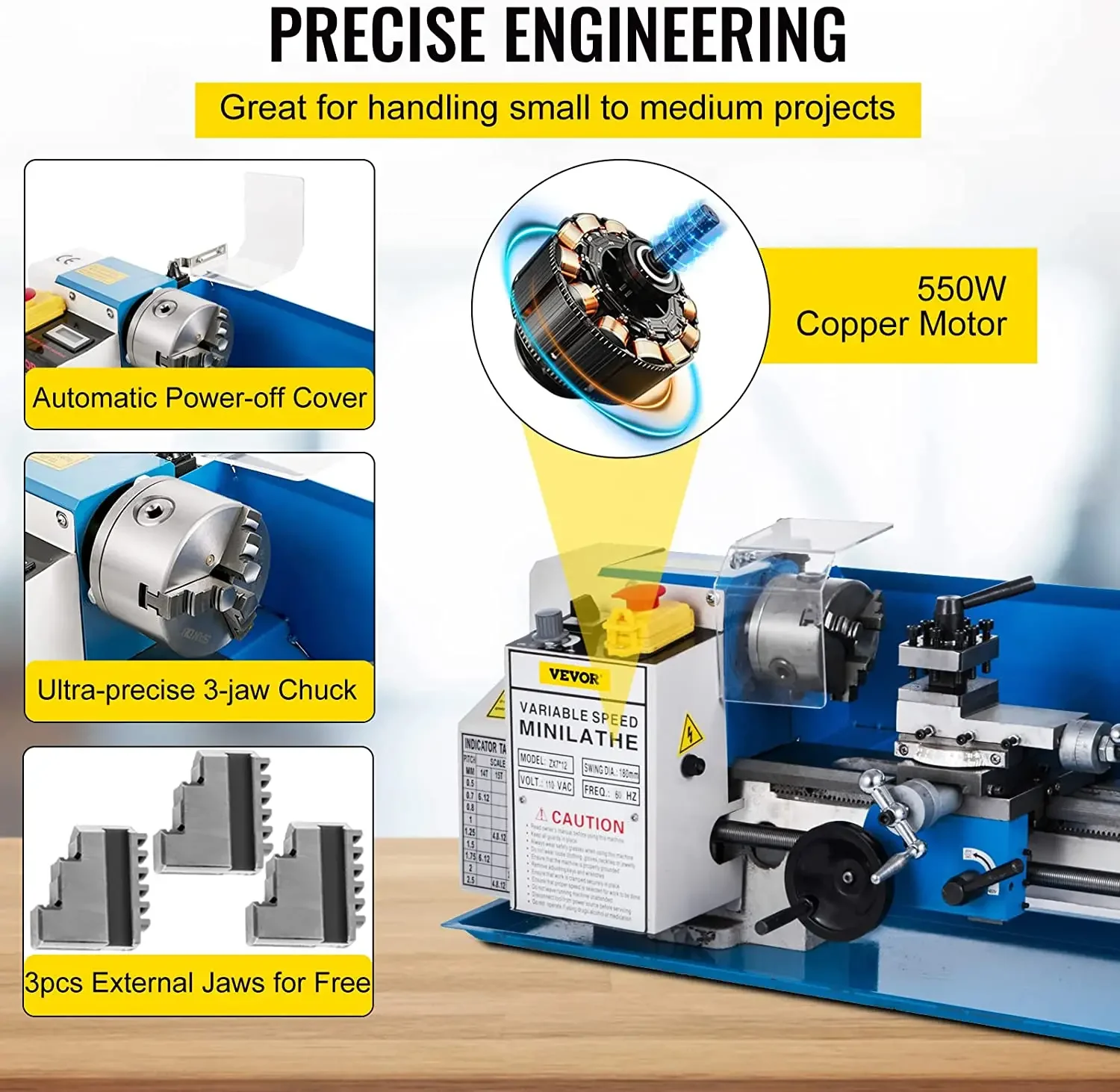 Автоматический горизонтальный прецизионный настольный мини-токарный станок по