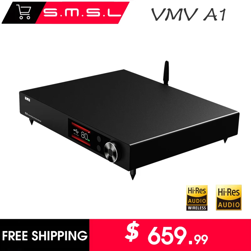 

SMSL A1 High Resolution Power Amplifier Small Delicate Class A AMP RCA Input 6.35 Earphone PGA2311 Powerful Driving Force