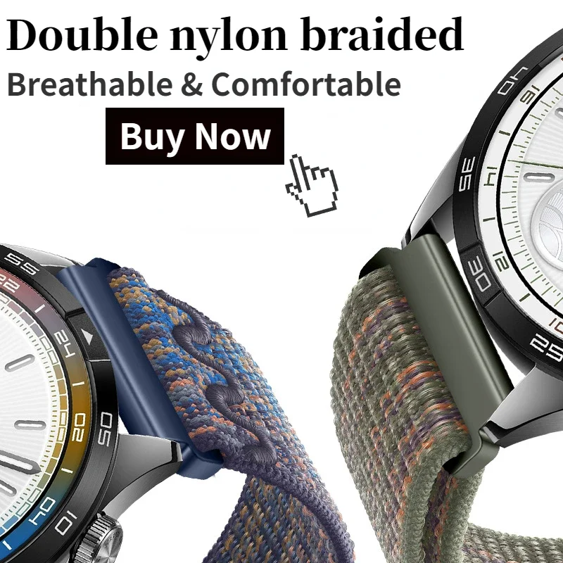 Фото Нейлоновый ремешок 22 мм 20 мм для Huawei Watch GT5 46 мм/Watch GT5 Pro 46 мм Браслет-браслет для Samsung Watch 7 6 5 4 Ремень Amazfit GTR №5