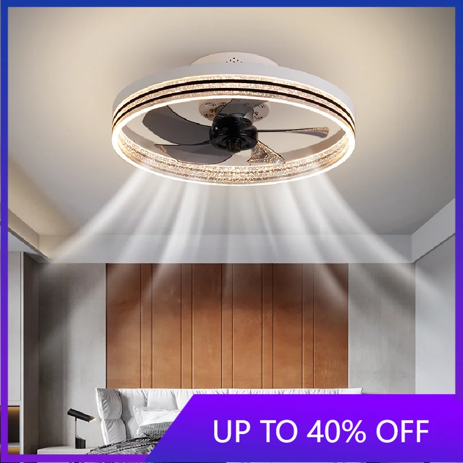 

Светодиодная люстра-вентилятор с дистанционным управлением, Современная потолочная лампа для спальни, детской, гостиной, лофта, Новый свет...