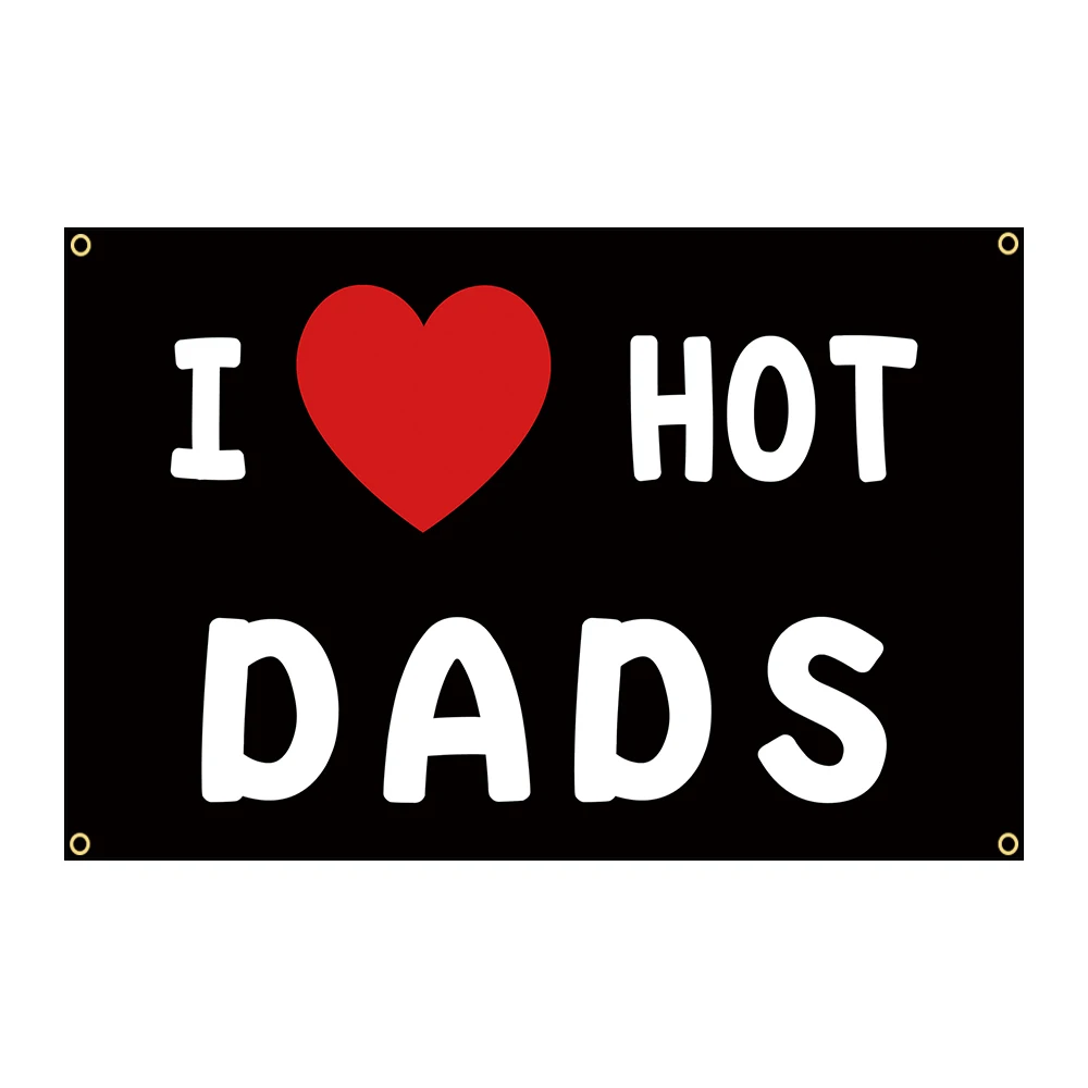 

FLAGDOM 3X5Fts 90X150cm I love Hot Dad flag of Father's Day Flag daddy grommets Flying Banner For decoration