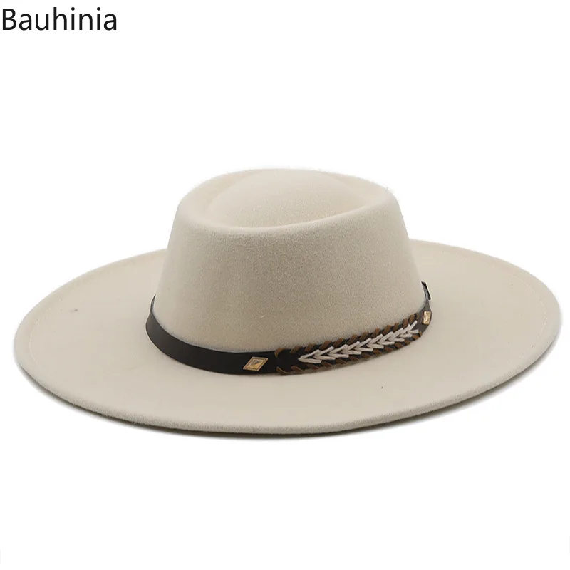British Style Felt Fedoras Hats for Women9.5CM Wide Brim Men Formal Luxury Jazz Caps Bowler Wedding Dress Hat Chapeau Femme images - 6