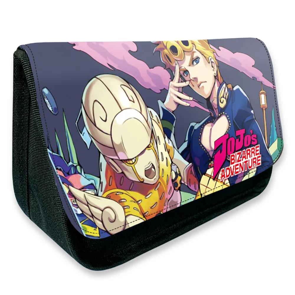 

Anime JoJo's Bizarre Adventure Wallet Coin Purse Big Pencil Case Double-zipped Stationery Case Make-up Bag