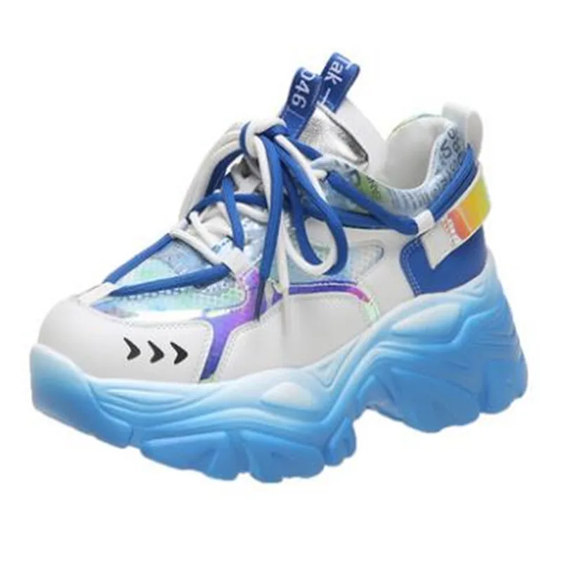 

Кроссовки женские массивные, дышащие, на плоской платформе, на шнуровке, дизайнерская повседневная обувь для бега, зимние