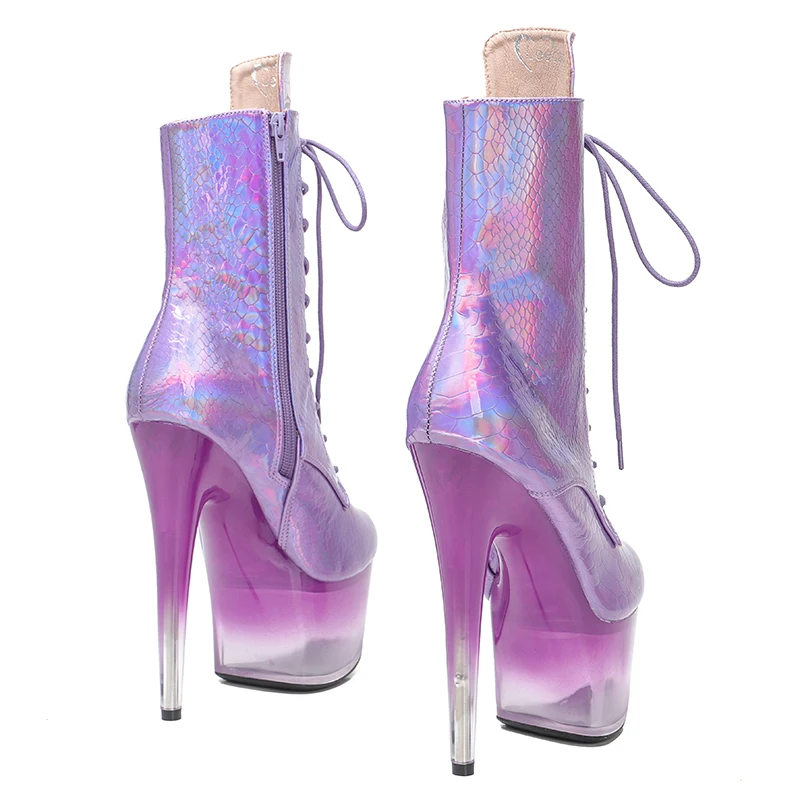 Leecabe 17CM/7inches snake  PU upper  Pole dancing shoes High Heel platform Pole Dance boot
