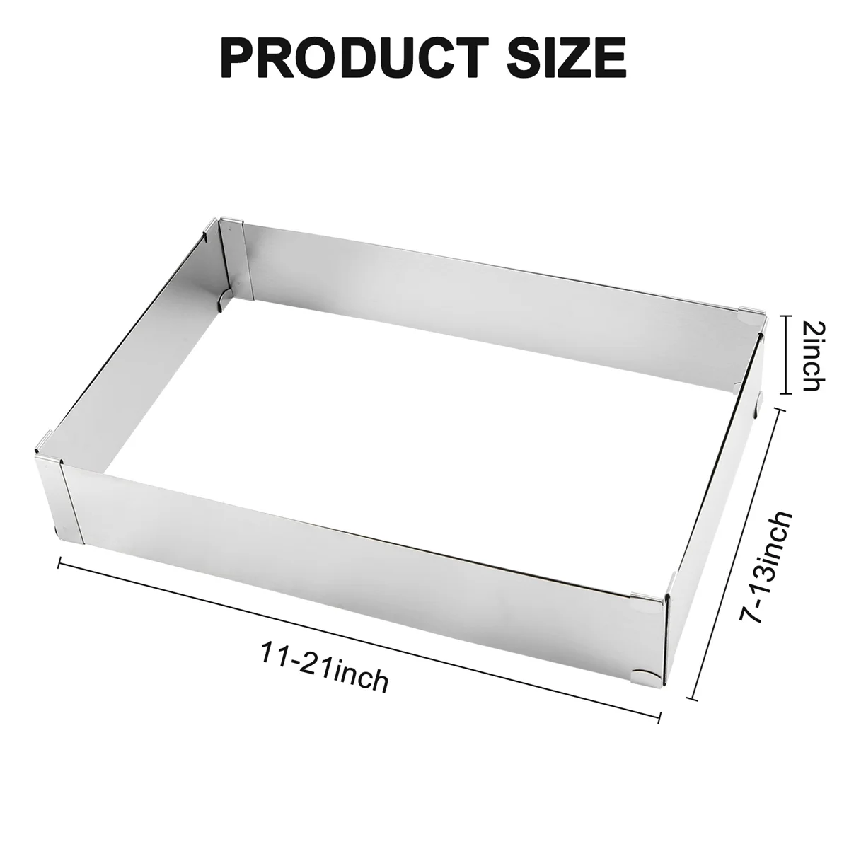 

2X Baking Mould Square, Adjustable, Baking Frame Rectangular Extendable Cake Frame Cake/Pizza Frame, Cake Ring