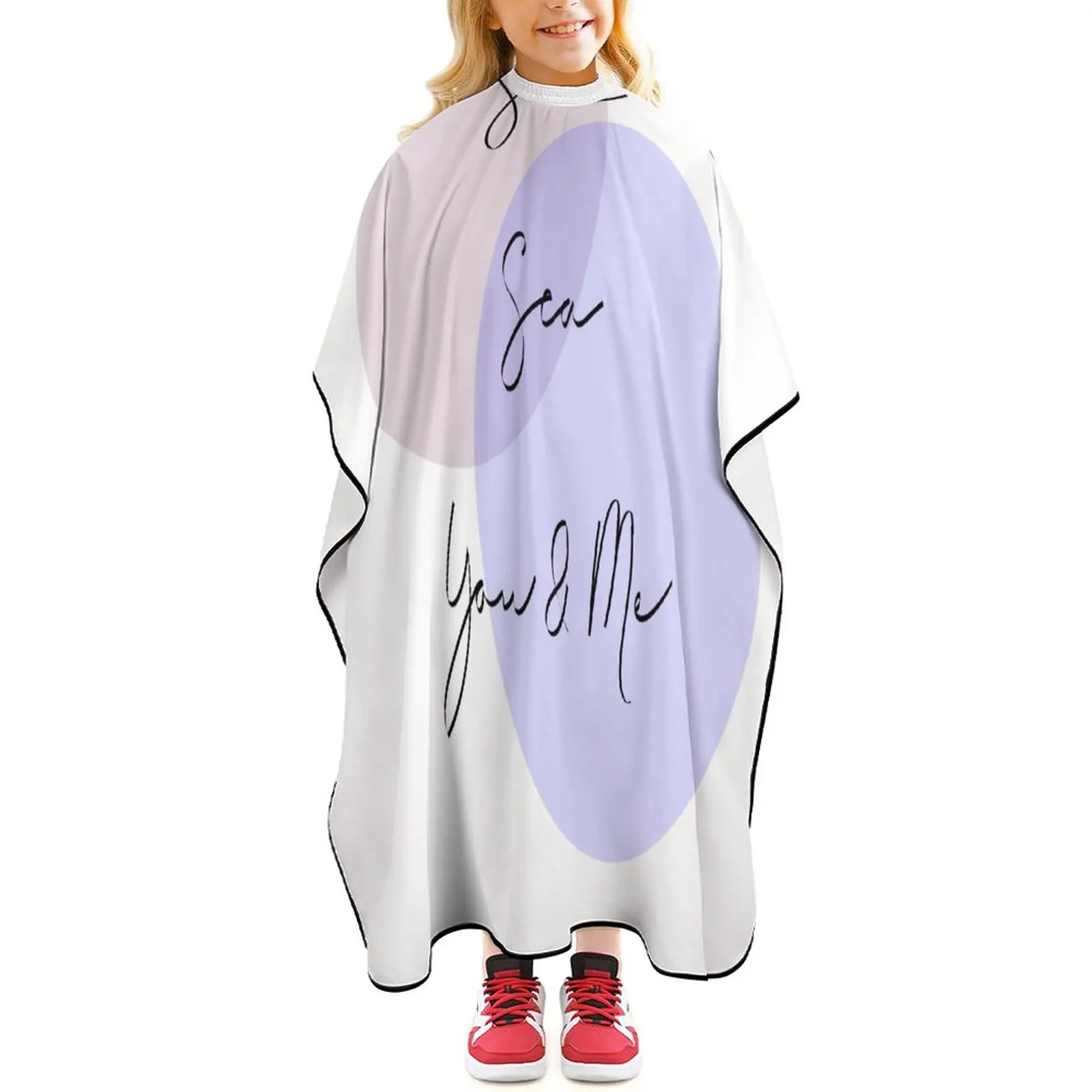 

Haircut Salon Hairdressing Cape for Kids Child Polyester Smock Cover Waterproof Shampoo Cutting Household Capes Art Font Sun Sea