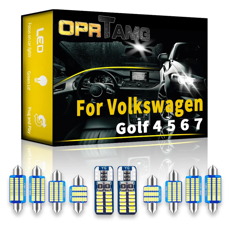 

Внутреннее освещение OPRTAMG Canbus для Volkswagen Golf 4, 5, 6, 7, 2005, 2006, 2007, светодиодный, 2008-2009, светодиодная лампа для внутреннего освещения