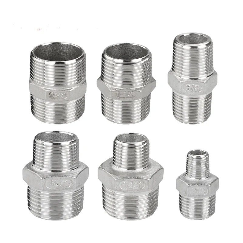 

Thicker 1/8"1/4"3/8"1/2"3/4"1"BSP Male Thread 304 Stainless Steel Hex Nipple Union Pipe Fitting Connector Coupler Adapter