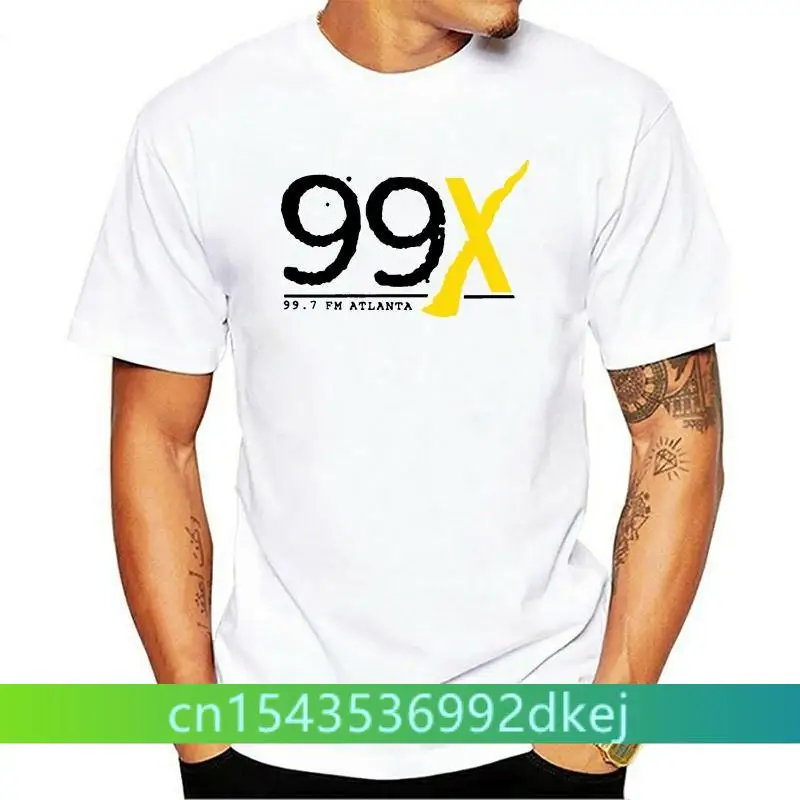 

99X Atlanta Alternative Radio Station White - 100 Ring Spun Cotton T-Shirt Basic Models Tee Shirt