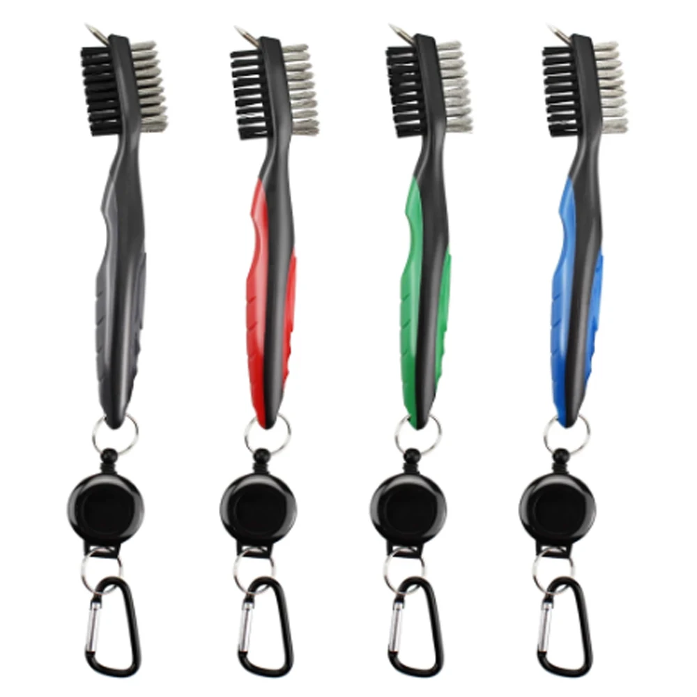 

Щетка для клюшек для гольфа, щетка для очистки пазов для гольфа, 2-сторонняя клюшка для гольфа, набор для очистки шариков, инструмент для очис...