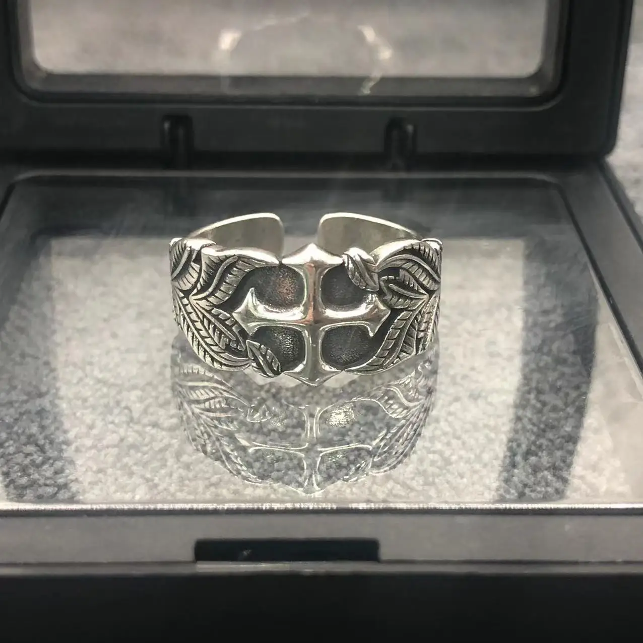 Винтажное серебряное кольцо в стиле панк хип-хоп