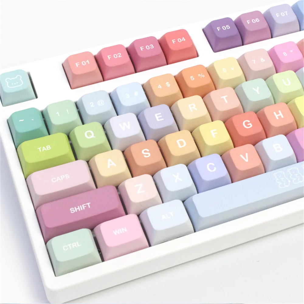 

Новинка, 133 клавиш, колпачок для ключей Gummy bear PBT, цветной милый колпачок для ключей XDA, для переключения MX, Механическая игровая строчка