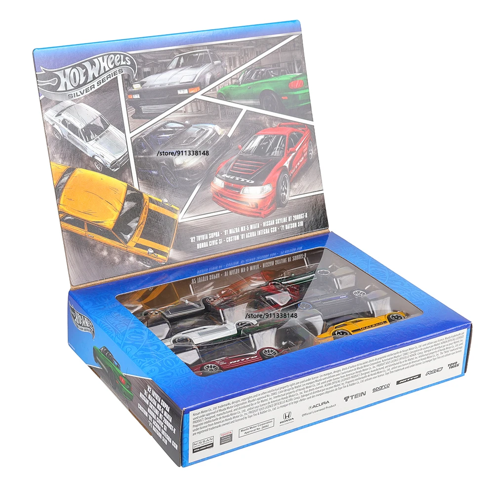 Фото Hot Wheels 2025 JBY77 Silver Label 6 шт./лот Nissan Skyline Datsun Acura сплав маленькая модель автомобиля 1/64 литые под давлением игрушки-автомобили №2