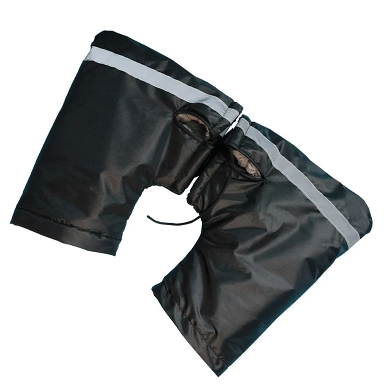 1Set Winter ATV Motorcycle Handlebar Gloves Windproof And Snowproof Scooter Handle Down Protective Cover Black