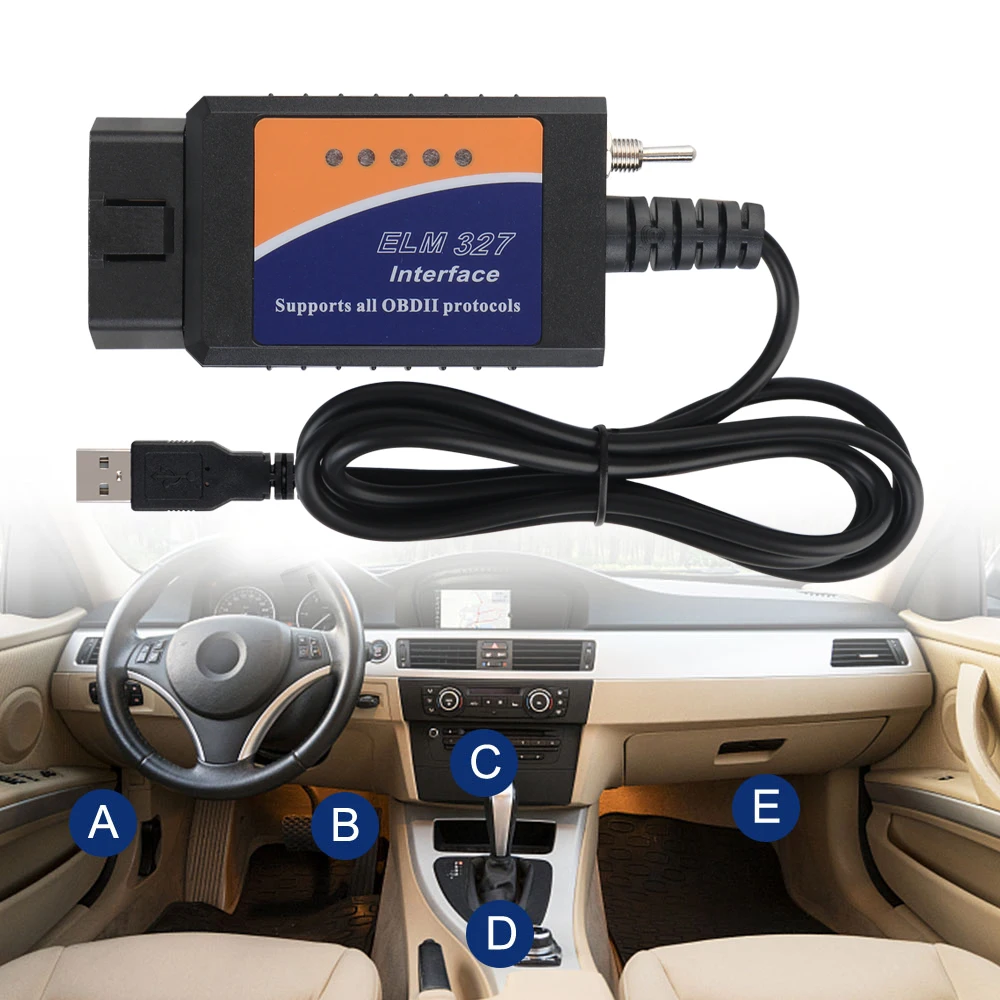 ELM327 USB v1.5 Переключатель Автомобильный диагностический кабель obd2 СКАНЕР FORscan