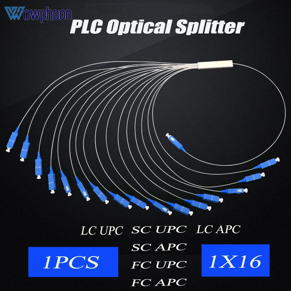 1x16 optical fiber plc module splitter steel tube mini fiber optic plc splitter SC FC LC Fiber optic splitter supplier