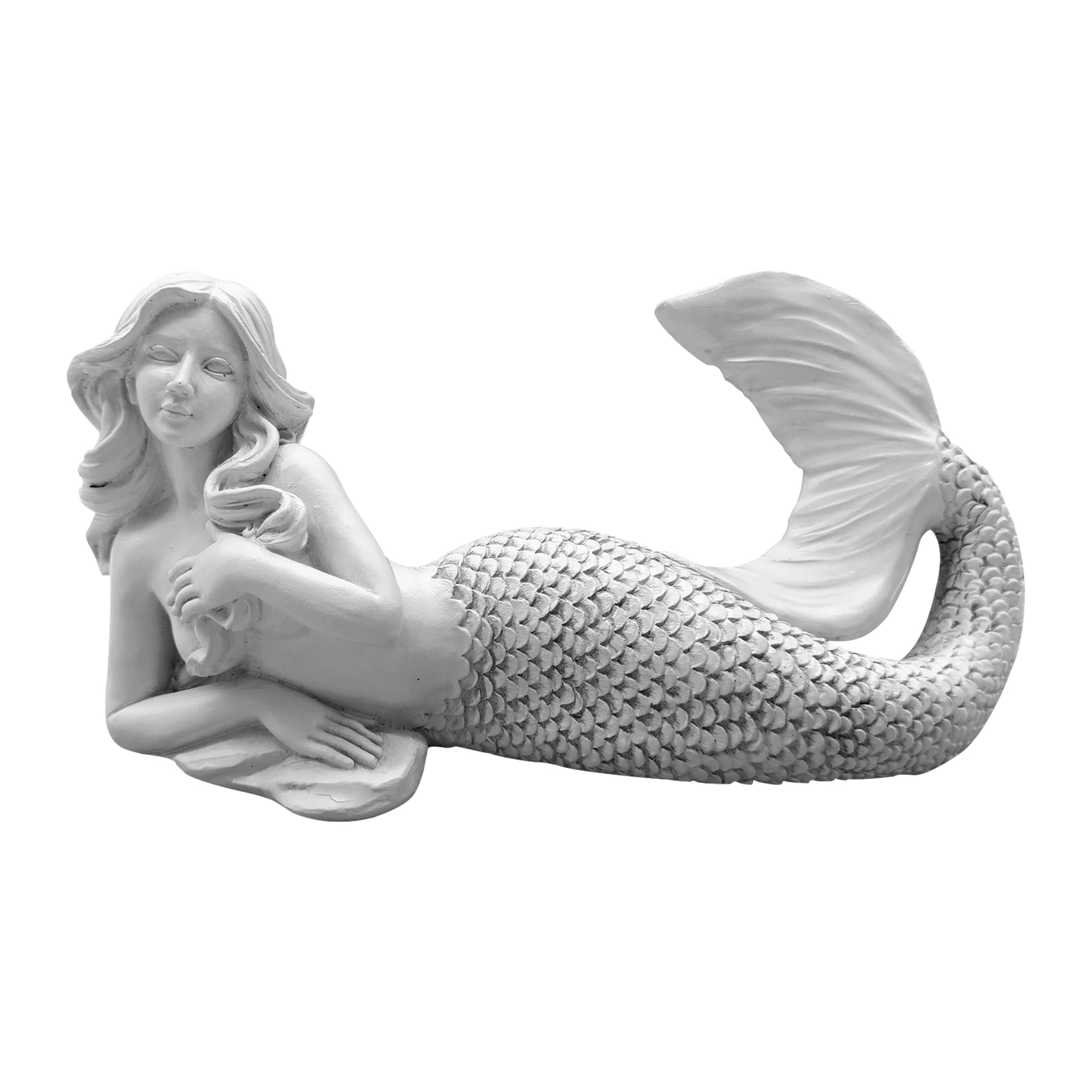 

Mermaid Statue Decor Waterproof Painted Craft Home Resin Ornament #WO