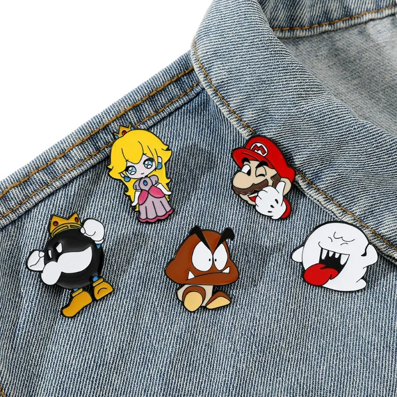 Эмалированная булавка в стиле Super Mario Bros аниме принцесса персик Мультяшные Значки