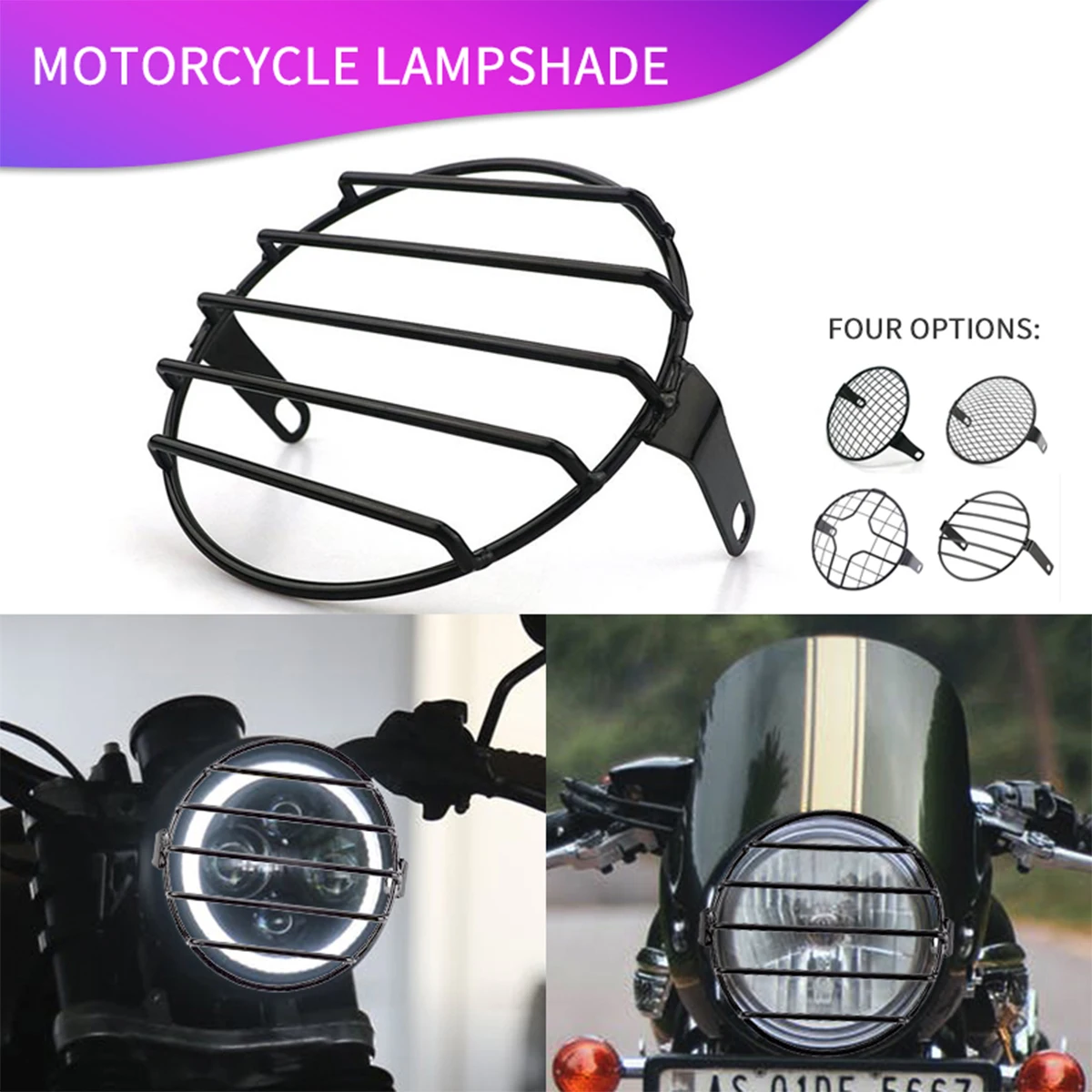 

New Motorcycle Headlight Grill Cover Metal Mesh Grill Headlight Protector High Hardness Motorcycle Headlamp Mask Easy to Install