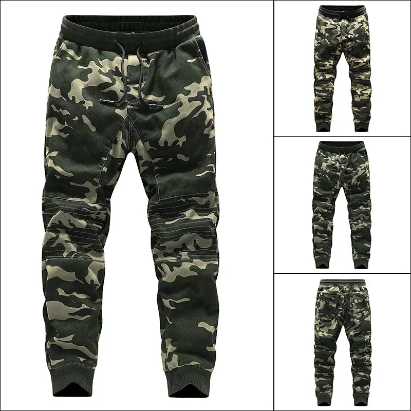 

New 2022 Plush Thickened Men's Casual Pants Camouflage Washed Cotton Cropped Pants Overalls Fashion City Pants