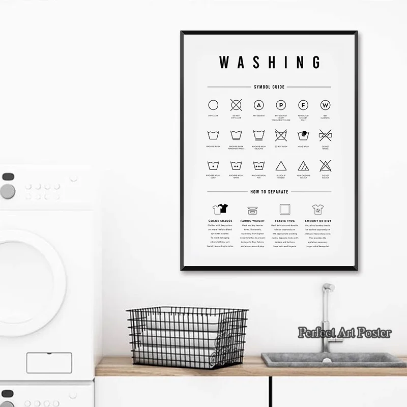 Стирка для сушки стен декор стирка символы руководство Художественная Картина