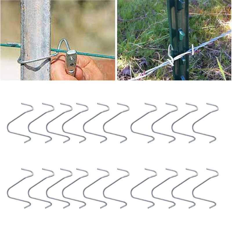 Упаковка из 200 оцинкованных зажимов для проволоки забора. Простая установка.