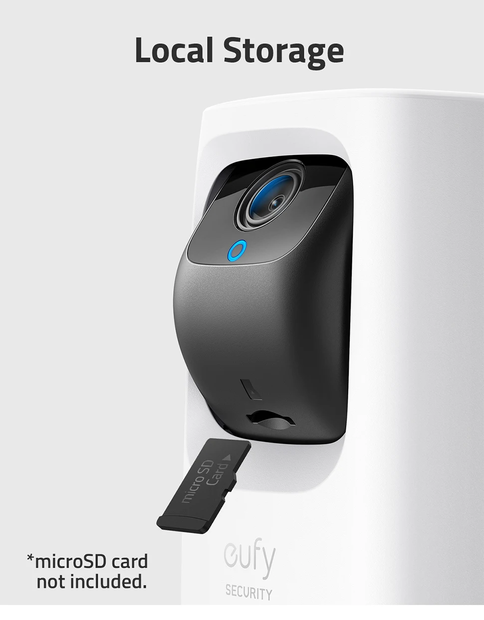 Купить Eufy IndoorCam Mini 2K, панорама и наклон, беспроводная камера с Wi-Fi, голосовой помощник людей и домашних животных, совместимость