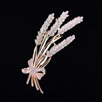 2022 new fashion bridal corsage temperament harvest wheat ear zircon brooch suit accessories men and women pins
