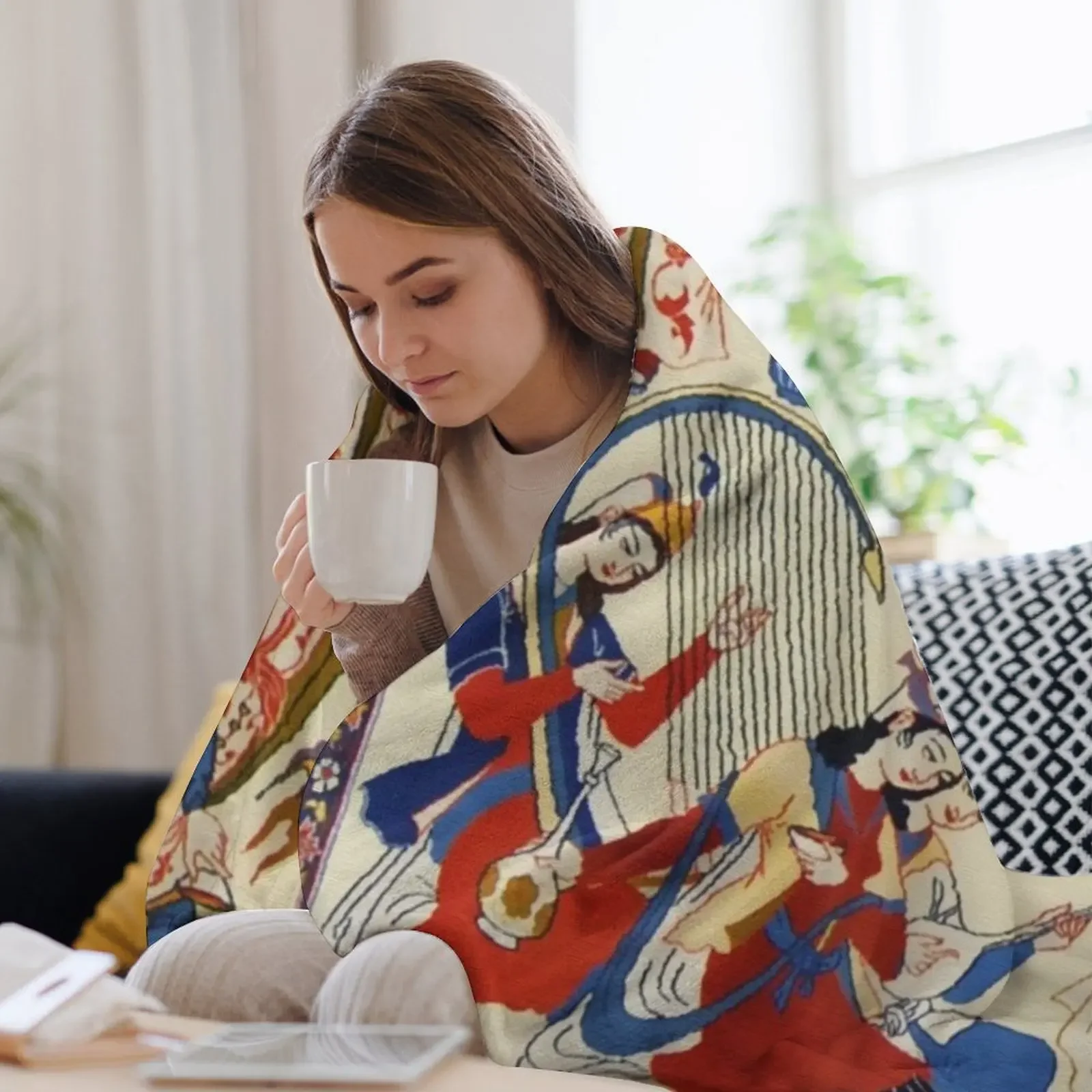 Антикварный персидский ковер Isfahan с принтом одеяло пушистые одеяла для дивана