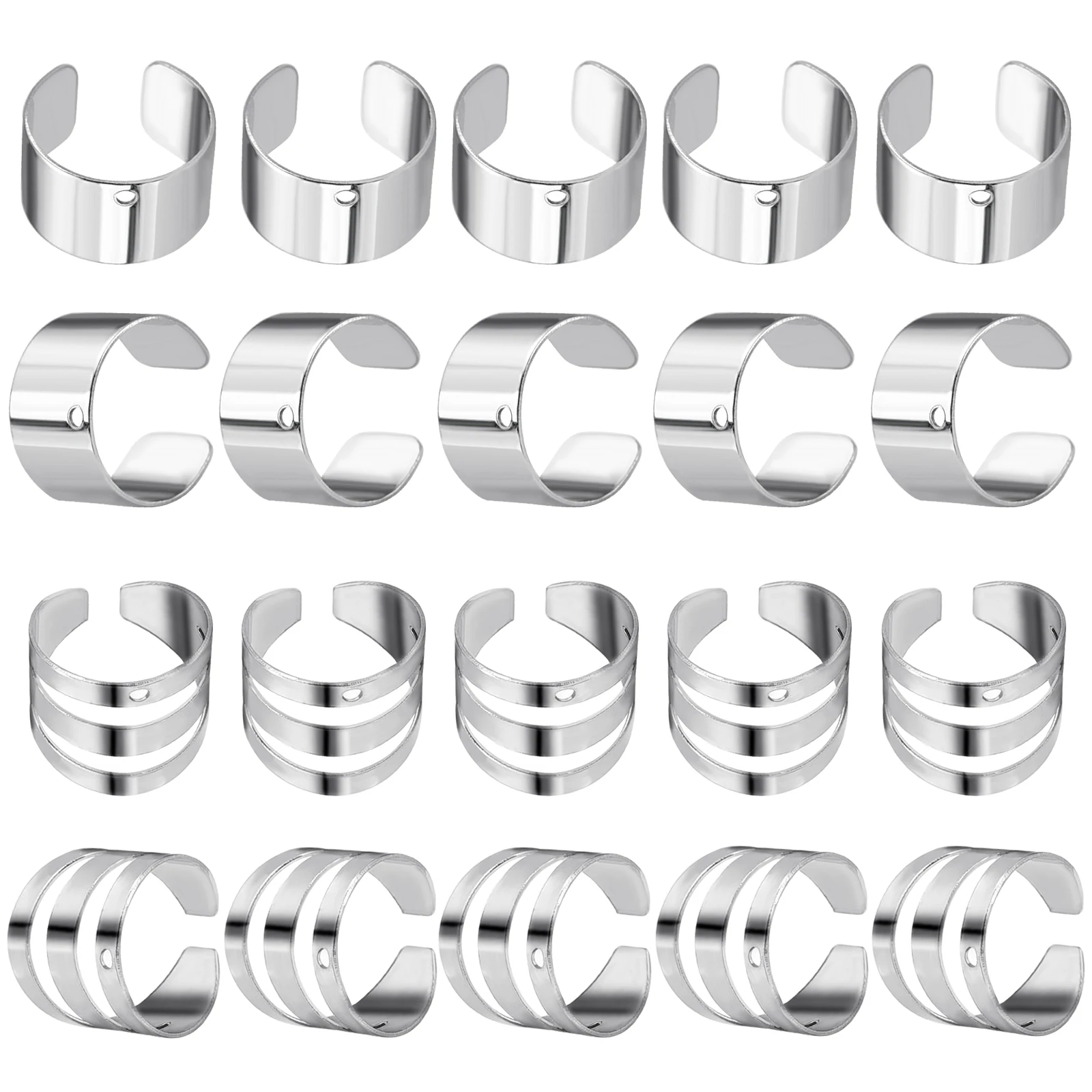 

20pcs Stainless Steel Ear Clips Non Piercing Earrings Hoop Ear Without Ear Hole Ear Clip U-Shaped DIY Jewelry Making Supplies